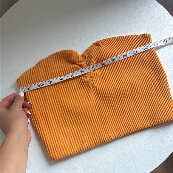 Wilfred Orange Strapless Ribbed Top size small - Picture 10 of 10